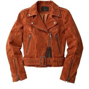 BLANKNYC Suede Leather Moto Jacket – Sun Valley Rust Brown – NWT